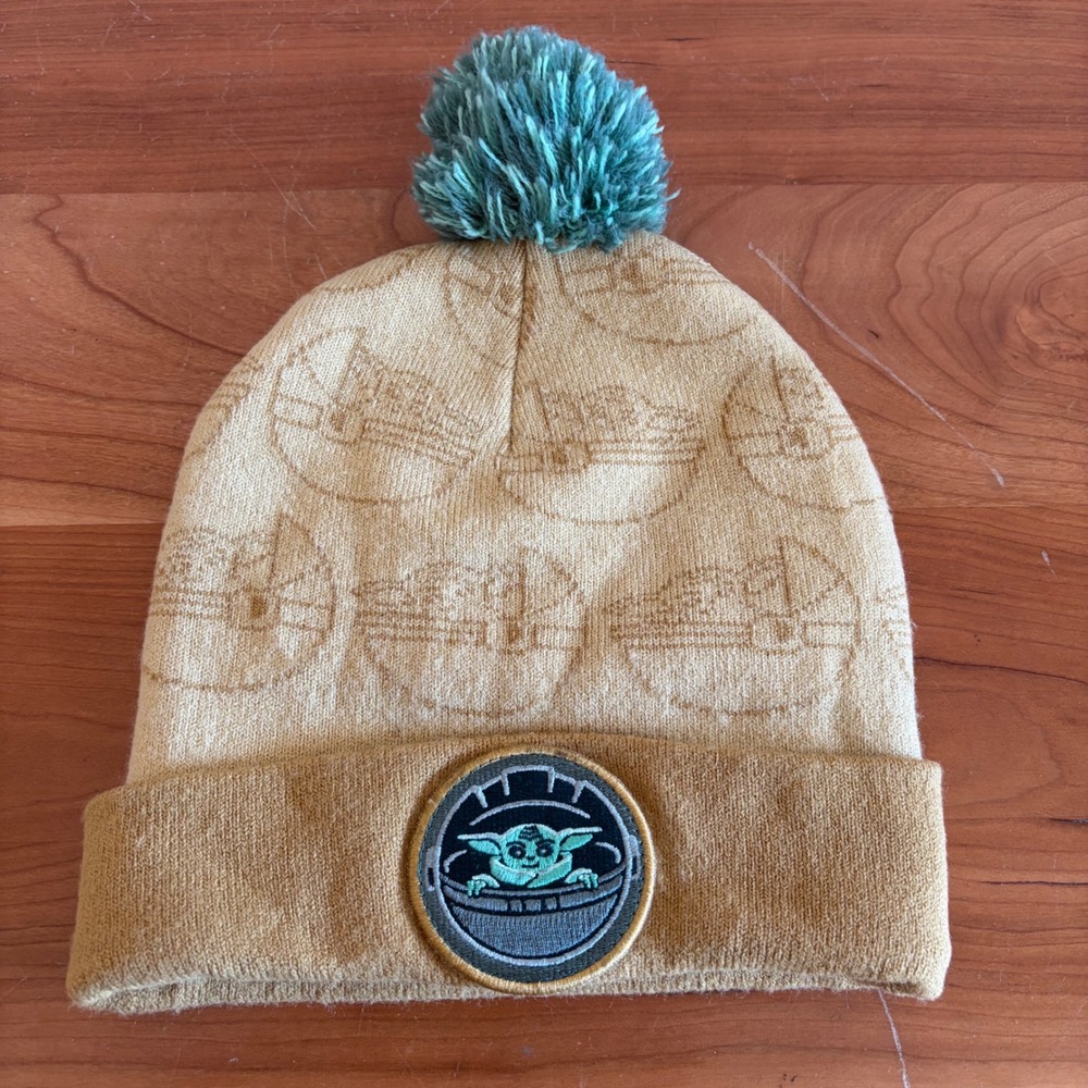 Star Wars Funko Grogu The Child Baby Yoda Tan Knit Pom Beanie Hat Mandalorian